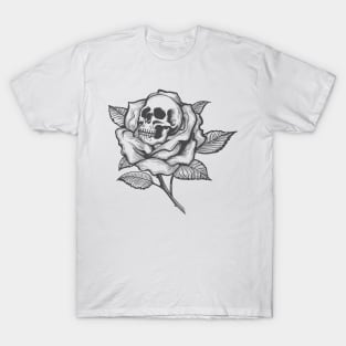 Skull Inside a Rose Flower T-Shirt